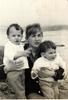 Philip, Anne Marie and Christopher on the beach, Stanford