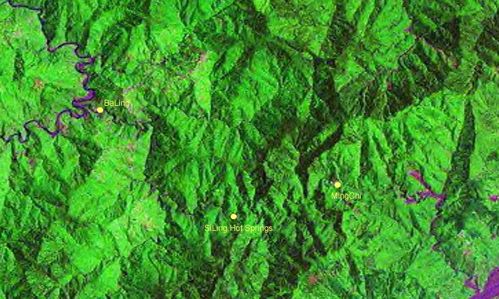 Siling hot springs 四陵溫泉 mingchi_landsat