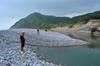 the beach and softer sand is disappearing