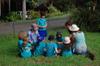 Kids learn about fruit trees that will be planted