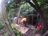 next photo: Jason completing the back wall of the new compost bins