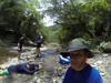 next photo: Hiroshi taking warmth from the stones