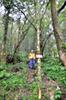 next photo: Dan checks out the trail to Jianshan 尖山登山口