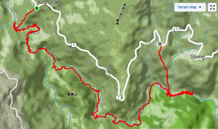 Sanguang River 三光溪 sanguang-trace-map