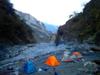 next photo: Second camp, above first slot canyon