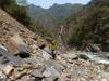 Wolfgang crossing the landslide