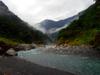 next photo: Downstream Yading outcrop steam from our campsite